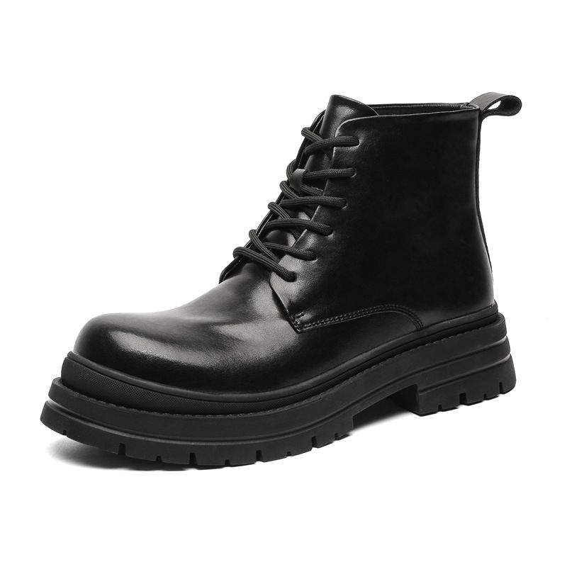 Retro Tooling Boots Thick Sole Heightening Slim Fit Martin Boots Locomotive Style Chelsea Boots_vogvips.com