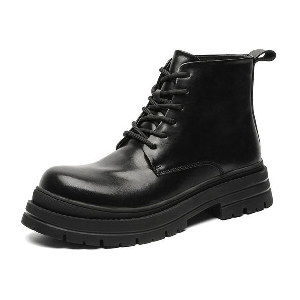 Retro Tooling Boots Thick Sole Heightening Slim Fit Martin Boots Locomotive Style Chelsea Boots_vogvips.com