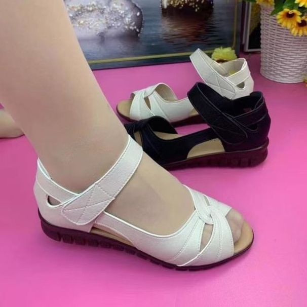 Mom Sandals Women's Outer Wear Casual Soft Sole Medium And Old Women's Shoes Flat Heel Comfortable Non-slip Women's Sandals Foreign Style_vogvips.com