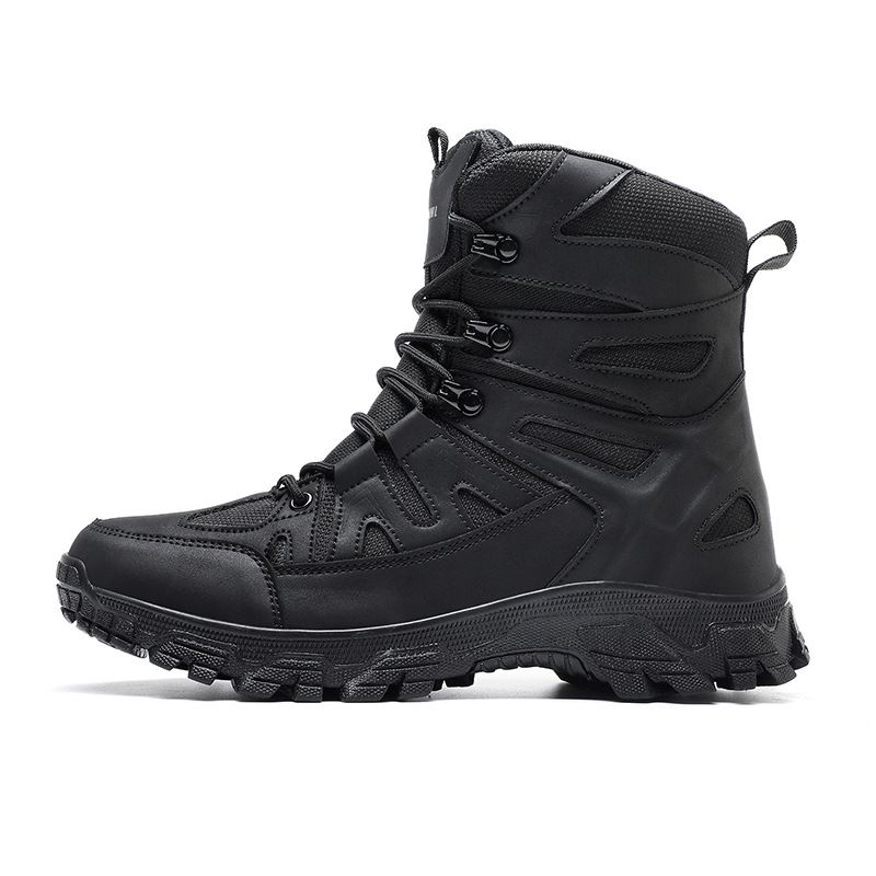 Large Size Autumn Sneakers High-top Hiking Outdoor Non-slip Hiking Shoes Field Training Men's Boots_vogvips.com
