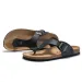 Adjustable Buckle Cork Footbed Thong Flat Slip On Flip Flops Lightweight Summer Casual Slide Sandals For Men Women_vogvips.com