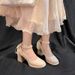 French Platform Waterproof Table Small Mary Jane Single Shoes Women's Bridal Shoes Wedding Shoes Bridesmaid High Heels Spring And Autumn_vogvips.com
