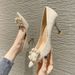 H876-78 Internet Celebrity High Heels New Pointed Toe Shallow Mouth Women's Commuting Rhinestone Elegant Korean Style_vogvips.com