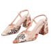 Summer New Cross-border Shallow-cut Cheongsam Sandals, Pointed-toe French-style Fashion Single Shoes, Printed_vogvips.com