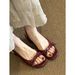 Retro Wedge Heel Bow Strap Sandals Wo, French Style, Perfect With Skirts, Square Open Toe, Stunning High Heels For_vogvips.com
