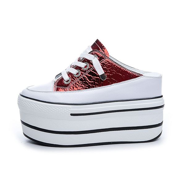 2026 Spring Summer New Casual Single Women's Color Block Hidden Heel 10CM Thick Sole Slip-On Lazy Shoes Platform_vogvips.com