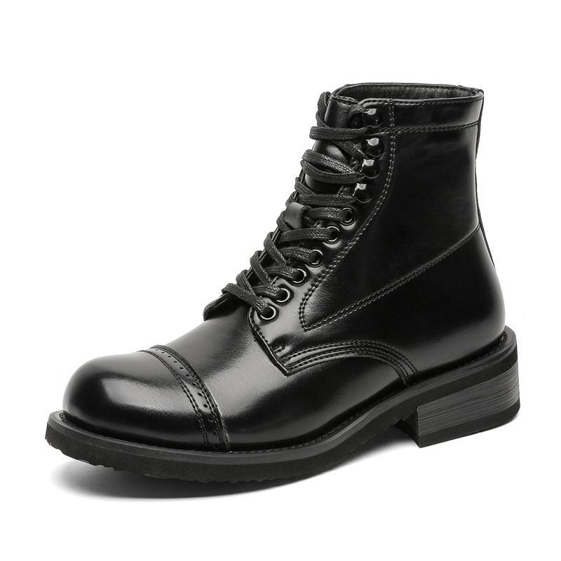 Thick Heel Retro Short Boots Autumn Men's Boots Foreign Style French Thick-soled Height Increasing Martin Boots_vogvips.com