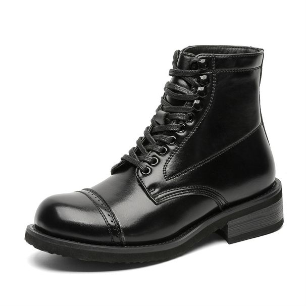 Thick Heel Retro Short Boots Autumn Men's Boots Foreign Style French Thick-soled Height Increasing Martin Boots_vogvips.com