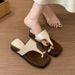 Platform Wedge Toe Post Sandals For Women Summer Outdoor 2025 New Style With Skirts Beach Flip-Flops_vogvips.com