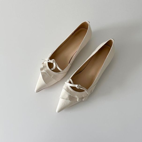 New Pointed Toe Style Low Heel Shallow Mouth Single Shoe Women Commuting With A One-piece Strap For Daily Versatile_vogvips.com