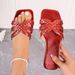 New Flat Cross Line Casual Women's Beach Slippers_vogvips.com
