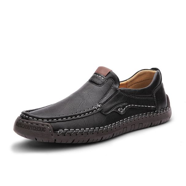 Men's Slip-On Genuine Leather Loafers, Soft Sole, Casual, Non-Slip, Large Size 47-48_vogvips.com