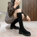 with Legs, Petite Over-the-Knee Sole Long Boots, Slimming Thick Heel, Large Size, Wide Elastic Boots For Women_vogvips.com
