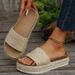 Women's Shoes Large Size Platform Bottom Rope Sandals For Women Spring And Summer New Thick Soled Slippers Fashionable Thick Soled Sandals_vogvips.com