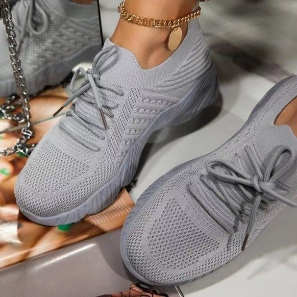 Sneaker Casual Breathable Mesh Lace-up Sneakers Ladies Platform Vulcanized Women Shoes Zapatillas Mujer_vogvips.com