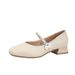 Square Toe Chunky Mary Jane 2025 Spring New Soft Leather Retro French Style Shallow Mouth Low Heel 3cm Single Shoes For_vogvips.com