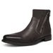 European Warm Series Autumn Winter Martin Genuine Leather Top Layer Cowhide Ankle Boots Zipper Patchwork Men's Shoes Height Increasing_vogvips.com