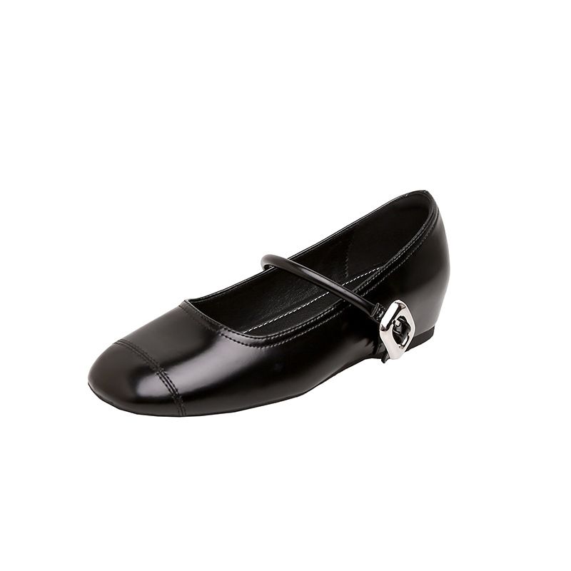 Su YINYIN Same Style Height Increasing ~ Ultra Soft French Square Buckle Flat Ballet Shoes Women Mary Jane Flats_vogvips.com