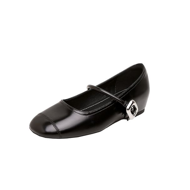 Su YINYIN Same Style Height Increasing ~ Ultra Soft French Square Buckle Flat Ballet Shoes Women Mary Jane Flats_vogvips.com