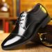 Men's Genuine Leather Business Casual Shoes - Breathable & Slip-Resistant Low-Cut Oxfords With Pointed Toe For Office & Daily Wear_vogvips.com