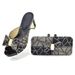 Party Outside The To Wear A Bow Tied Chunky Sandals Diamond Patterned Hand Party Shoe Bag Set_vogvips.com