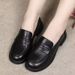 MTX 2025 New Single For Women Soft Sole Mom Spring British Style Small Leather Shoes Versatile Loafers Trendy_vogvips.com