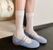 Leather Version~ Petite Height-increasing French Ballet With Comfortable Soft Soles, Spring Casual Double-strap Mary_vogvips.com