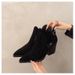 Women's Roman Sandals With Chunky Heel - Retro Open-Toe Hollow Bootie Sandals In Black And Chestnut Retro Hollow Out Sandal Boots._vogvips.com
