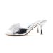 Elegant Bow Sandals For Women - Mid Heel Summer Slide Shoes With Rhinestones, Square Toe & Comfortable Rubber Sole_vogvips.com