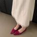 French Pointed Single For Women In Autumn And Winter 2025 New Style Woolen Fabric Niche Bow Grandmother Scoop Shoes_vogvips.com