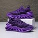 Fashion Purple Running Shoes Unisex Knit Breathable Platform Men's Casual Sneakers Outdoor Non-slip Lace-up Women's Sports Shoes_vogvips.com