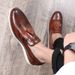 New men's casual shoes a slip-on business dress Brock fringe leather shoes_vogvips.com