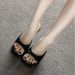 Niche Bowknot French Style Mules Half Slippers New High Heel Sandals For Women Summer Outdoor Wear_vogvips.com