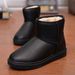 Men's Winter Snow Boots Fleece Lined Waterproof Thick Warm PU Leather Martin Trendy Couple Cotton Shoes for Men And Women_vogvips.com
