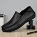 Men's Summer Shoes, Genuine Casual Breathable Slip-On Leather Soft Sole Driving Shoes_vogvips.com
