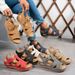 Thick-soled Plus-size Sandals 2026 New Solid Color Cross-stitched Wedge Beach Women's Slippers_vogvips.com