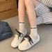 Women's Shoes Genuine Leather Training Shoes, Autumn New Style, Round Toe, Soft Sole, Thick Sole, Versatile, Lightweight Cowhide Casual Sports Shoes_vogvips.com