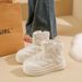 Fleece-Lined High-Top Snow Boots For Women 2025 Winter New Style Student Ins Korean Version Warm Casual Cotton Shoes_vogvips.com