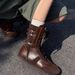 Women Boxing Boots 2025 New Xinjiang Grassland Travel Lace-Up Martin Women's Flat Training Boxing Short Boots_vogvips.com