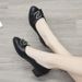 Low Cut Chunky Heel Women's Work Shoes Spring New Style Fashionable Mother Shoes Comfortable Design for Professional Settings_vogvips.com