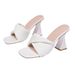 Women's Square-toed Open-toe Chunky Heel Sandals, Fashionable Cross-border 2026 Summer New High-heeled Sandals_vogvips.com