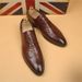 Euro Step New Business Formal Breathable Casual Leather Men Brogue Carved Pointed Toe Gentleman White-collar Office Shoes_vogvips.com