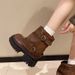 35-42 Large Shoes 41 To 43 Size Wide Fat Feet Sole Martin Women's Autumn And Winter Fashion Thick Heel Short Boots_vogvips.com