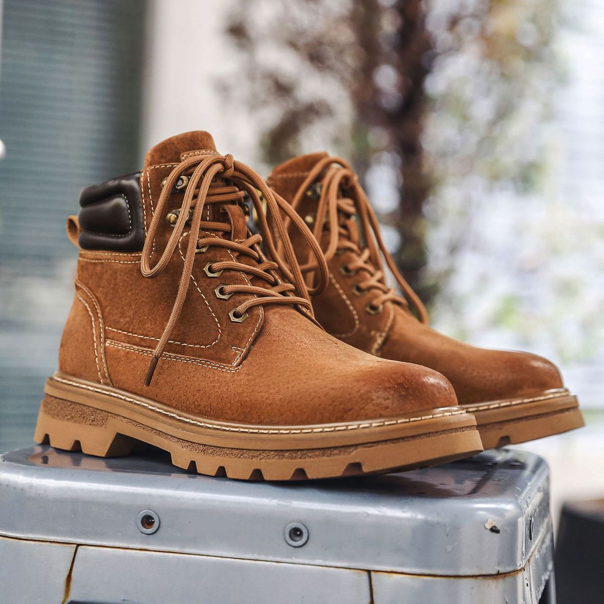 Martin 2024 Autumn Breathable New Workwear Hiking Motorcycle Boots Genuine Leather Men's Shoes_vogvips.com
