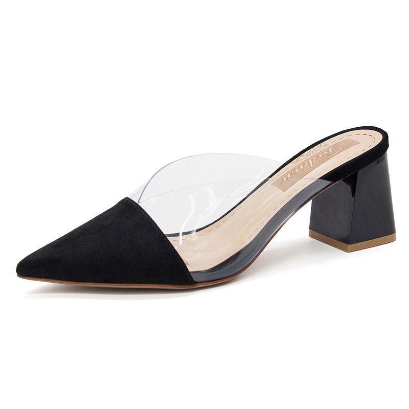 Drop-shipping Elegant Chunky High-heeled Shoes For Women, New Summer Style Transparent Outdoor Sandals, Fashionable And_vogvips.com