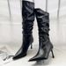 Pointed Toe Pleated For Women 2023 Autumn Trend Thin Slouch High Heel Over-the-Knee Long Boots_vogvips.com
