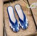 Slippers, Blue And White Porcelain Embroidered Cloth Shoes, Fabric Slippers, Summer Cool Slippers For Women_vogvips.com