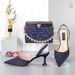 Women’s Shoes women's shoe and bag set square box clutch bag pointed hollow design red sole_vogvips.com