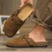 Plus Size 47 Men Half Shoes Casual Loafers Cork Clogs Slippers Fashion Suede Slip-on Flat Sandals Soft-Soled Casual Sandals_vogvips.com