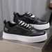 Four Seasons New Korean Edition Men's Trendy Leather Surface Breathable And Versatile Casual Sports Thick Bottom White_vogvips.com